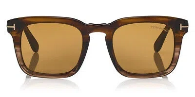 Pre-owned Tom Ford Ft0751 Dax Sunglasses Men Square 50mm 100% Authentic In Brown