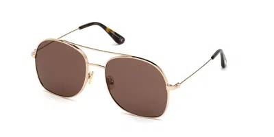 Tom Ford Ft0758 Delilah 28e Occhiali Da Sole Oro Per Donna In Pink