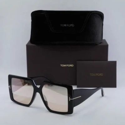 Pre-owned Tom Ford Ft0790 01z Shiny Black/gradient Violet 57-17-135 Sunglasses Auth... In Purple