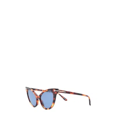 Tom Ford Ft0820 Cat-eye Frame Sunglasses In Blue