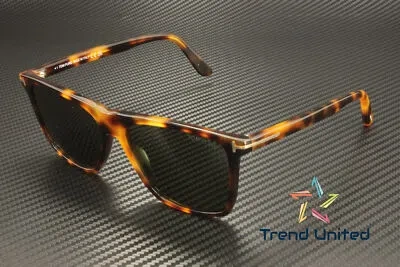 Pre-owned Tom Ford Ft0832 53n Fletcher Acetate Blonde Havana Green 57 Mm Men's Sunglasses