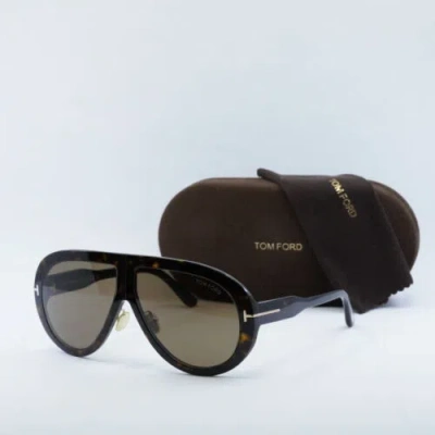Pre-owned Tom Ford Ft0836 52e Shiny Dark Havana/brown 61-10-140 Sunglasses