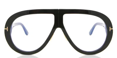 Tom Ford Ft0836 Troy 001 Blu-light Block Occhiali Da Vista Neri Per Uomo (solo Montatura) In Black