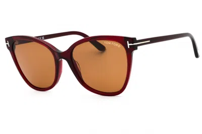 Tom Ford Ft0844ani Cat-eye Acetate Sunglasses In Burgundy
