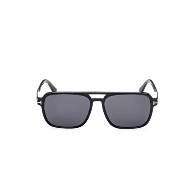 Tom Ford Rosco Aviator Acetate Sunglasses In Black Smoke