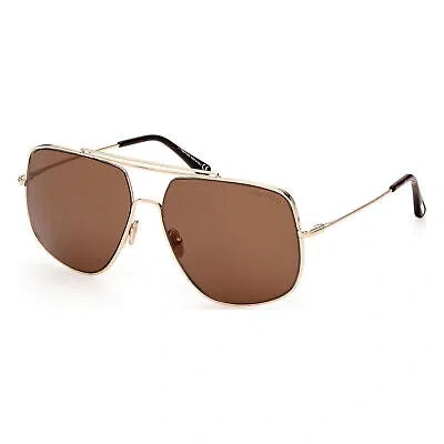 Pre-owned Tom Ford Ft0927-28j-61 Shiny Rose Gold Sunglasses