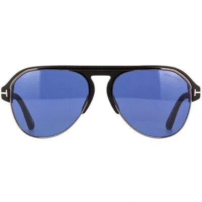 Pre-owned Tom Ford Ft0929 02v Black Sunglasses In Blue