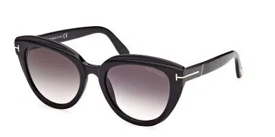 Pre-owned Tom Ford Ft0938-01b-53 Shiny Black Sunglasses In Gray