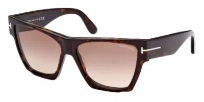 Pre-owned Tom Ford Ft0942-52k-59 Dark Havana In Brown