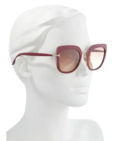 Pre-owned Tom Ford Ft0945-66t-55 Shiny Red Sunglasses