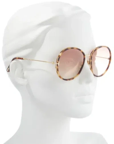 Pre-owned Tom Ford Ft0946-53t-58 Blonde Havana Sunglasses In Red