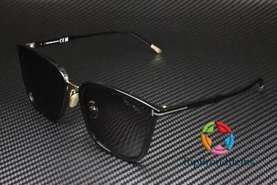 Pre-owned Tom Ford Ft0949 D 01a Shiny Black Smoke 55 Mm Men's Sunglasses In Gray
