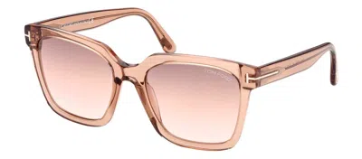 Tom Ford Selby Square Plastic Sunglasses In Gold