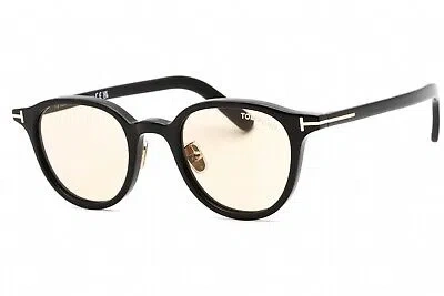 Pre-owned Tom Ford Ft0977-d 01a Sunglasses Black Frame Light Brown Lenses 48mm In Gray