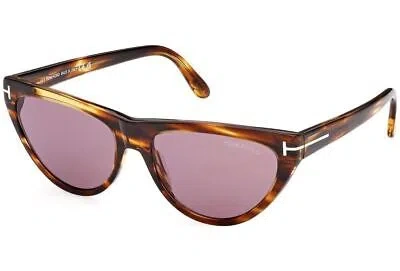 Pre-owned Tom Ford Ft0990-55y-56 Coloured Havana Sunglasses In Purple