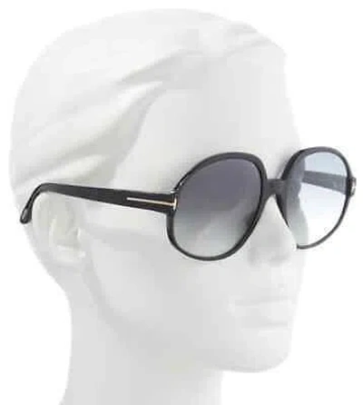 Pre-owned Tom Ford Ft0991-01b-61 Shiny Black Sunglasses In Gray