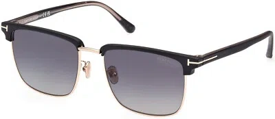 Pre-owned Tom Ford Ft0997 H 02d Injected Mate Black Smoke Polarized 55 Mm Men's Sunglasses In Gray