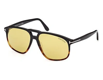 Pre-owned Tom Ford Ft1000-05e-58 Black Sunglasses In Brown