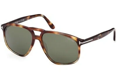 Pre-owned Tom Ford Ft1000-56n-58 Havana Sunglasses In Green