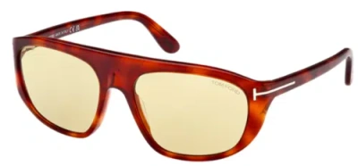 Pre-owned Tom Ford Ft1002-53e-58 Blonde Havana In Brown