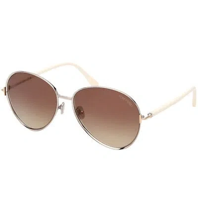 Pre-owned Tom Ford Ft1028 16g Silver Sunglasses In Brown Mirror