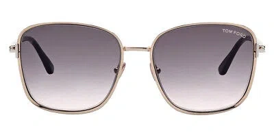 Pre-owned Tom Ford Ft1029 Fern Sunglasses Women Square 57mm 100% Authentic In Gray