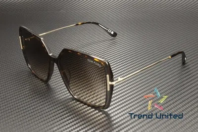 Pre-owned Tom Ford Ft1039 52f Plastic Dark Havana Gradient Brown 59 Mm Women's Sunglasses