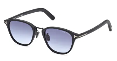 Pre-owned Tom Ford Ft1049 D 02w Matte Black/blue Gradient Square Men's Sunglasses