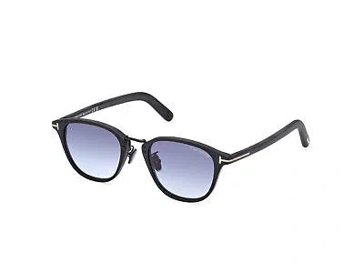 Pre-owned Tom Ford Ft1049 D 02w Plastic Matte Black Gradient Blue 50 Mm Men's Sunglasses