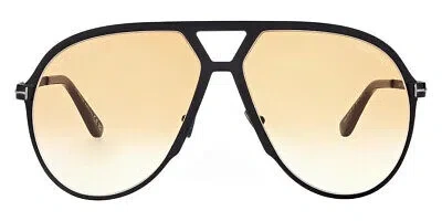Pre-owned Tom Ford Ft1060 Sunglasses Black/t Logo / Gradient Orange 100% Authentic
