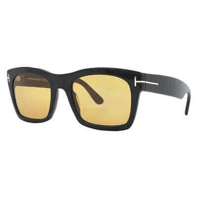 Pre-owned Tom Ford Ft1062-01e-56 Shiny Black Sunglasses In Brown