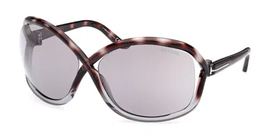 Tom Ford Ft1068 Bettina 55c Women's Sunglasses Tortoiseshell Size 68 In Gray