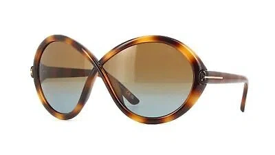 Pre-owned Tom Ford Ft1070-53f-68 Havana Sunglasses