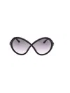 Tom Ford Jada Smoke Gradient Butterfly Ladies Sunglasses Ft1070 01b 68