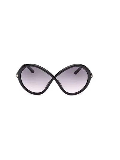 Tom Ford Eyewear Oval Frame Sunglasses In Black