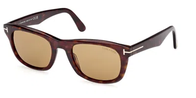 Tom Ford Ft1076 Kendel 52e Men's Sunglasses Tortoiseshell Size 54 In Brown