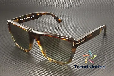 Pre-owned Tom Ford Ft1077 55g Plastic Coloured Havana Brown Mirror 55 Mm Men's Sunglasses