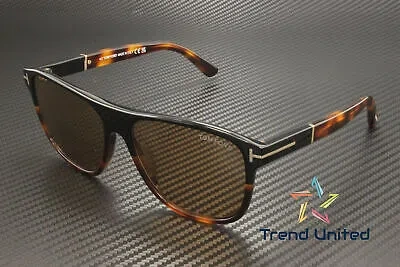 Pre-owned Tom Ford Ft1081 05e Plastic Black Other Brown 58 Mm Men's Sunglasses