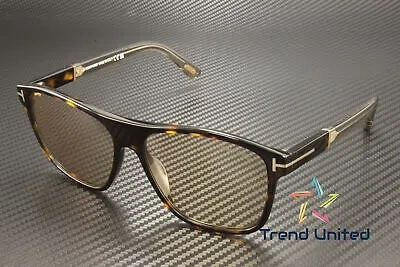 Pre-owned Tom Ford Ft1081 52e Plastic Dark Havana Brown 58 Mm Men's Sunglasses