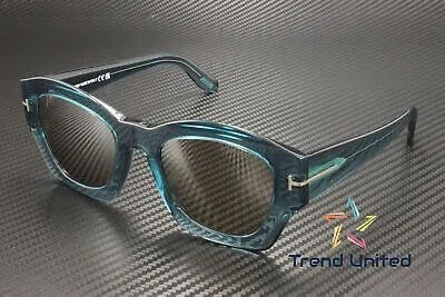 Pre-owned Tom Ford Ft1083 90l Plastic Shiny Blue Roviex Mirror 52 Mm Women's Sunglasses