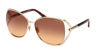 Tom Ford Ft1091 Marta 28f Women's Sunglasses Gold Size 62 In Pink