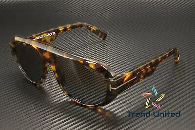 Pre-owned Tom Ford Ft1102 52f Plastic Dark Havana Gradient Brown 59 Mm Men's Sunglasses