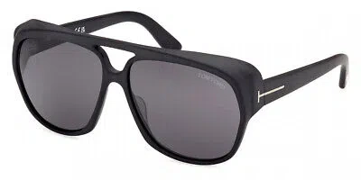 Pre-owned Tom Ford Ft1103-02a-61 Matte Black In Gray