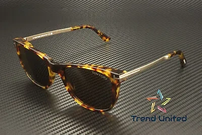 Pre-owned Tom Ford Ft1104 52e Acetate Dark Havana Brown 53 Mm Men's Sunglasses