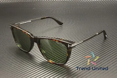 Pre-owned Tom Ford Ft1104 52n Plastic Dark Havana Green 53 Mm Men's Sunglasses