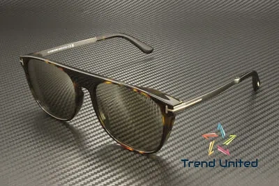 Pre-owned Tom Ford Ft1105 52l Acetate Dark Havana Roviex Mirror 55 Mm Men's Sunglasses