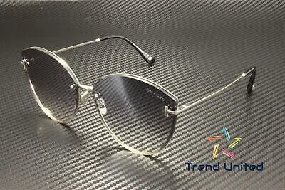 Pre-owned Tom Ford Ft1106 16c Metal Shiny Palladium Smoke Mirror 63 Mm Women's Sunglasses