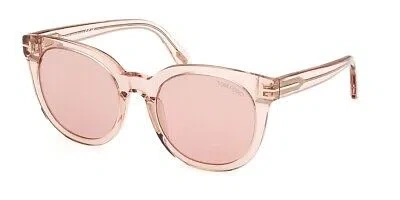 Pre-owned Tom Ford Ft1109-72s-53 Shiny Pink Sunglasses In Red