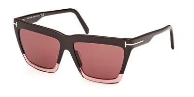Pre-owned Tom Ford Ft1110-50z-56 Dark Brown Sunglasses