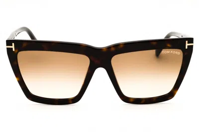 Tom Ford Ft1110 Sunglasses In Dark Havana / Gradient Brown